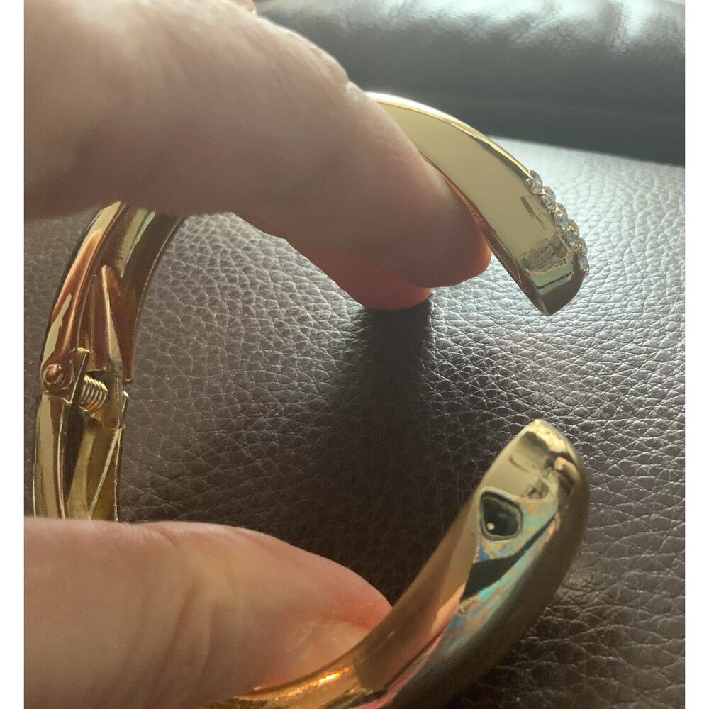 Gold Chunky Molten Solanales Bypass Bracelet Sculptural Cuff Pave Alexis Bittar - Picture 8 of 9